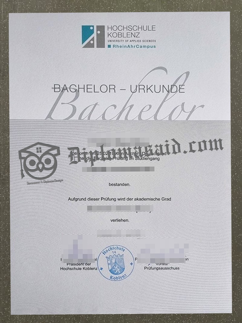 Hochschule Koblenz Urkunde, Hochschule Koblenz Degree Hochschule Koblenz Urkunde, Hochschule Koblenz Degree