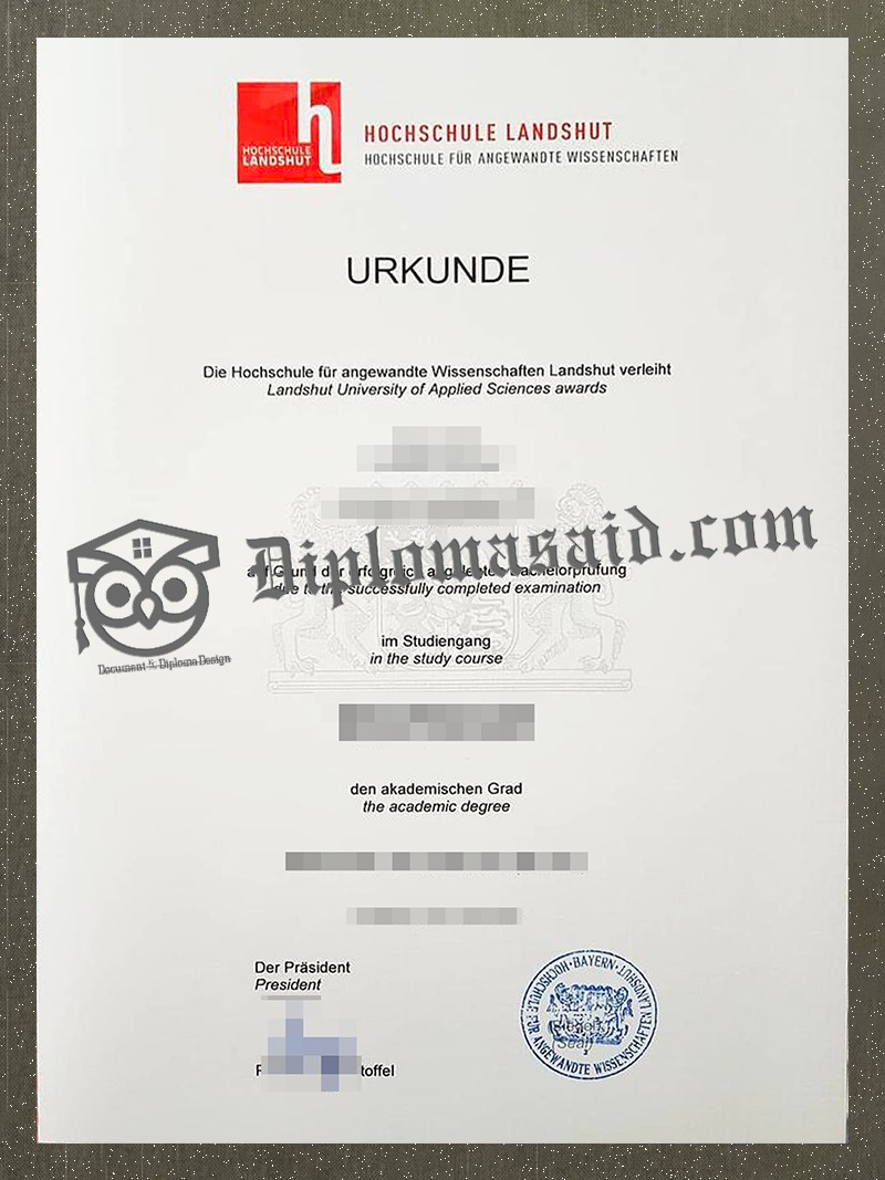 Hochschule Landshut Urkunde, Hochschule Landshut Degree Hochschule Landshut Urkunde, Hochschule Landshut Degree