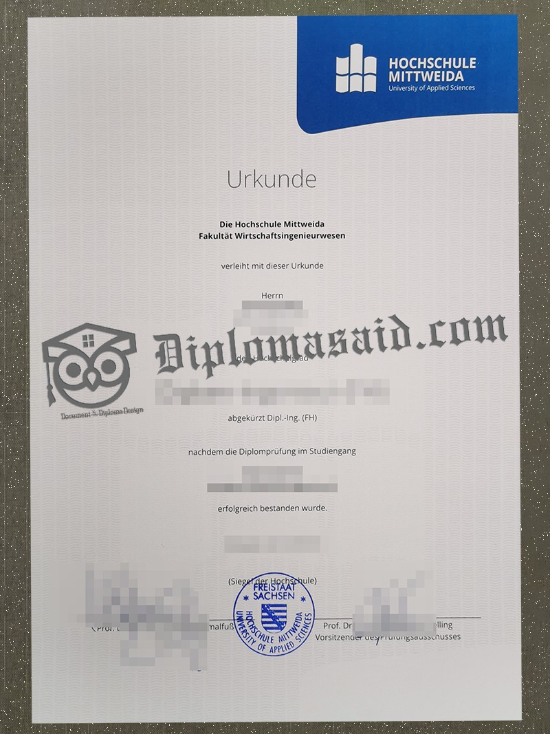 Hochschule Mittweida Urkunde, Hochschule Mittweida Degree Hochschule Mittweida Urkunde, Hochschule Mittweida Degree