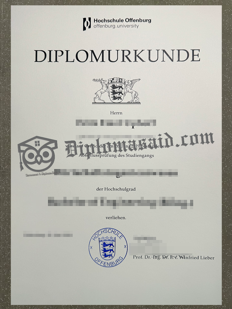 Hochschule Offenburg Urkunde, Hochschule Offenburg Diplom Hochschule Offenburg Urkunde, Hochschule Offenburg Diplom