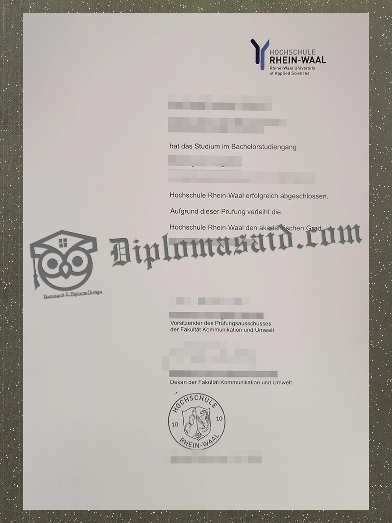Hochschule Rhein-Waal Diploma, Hochschule Rhein-Waal Degree Hochschule Rhein-Waal Diploma, Hochschule Rhein-Waal Degree