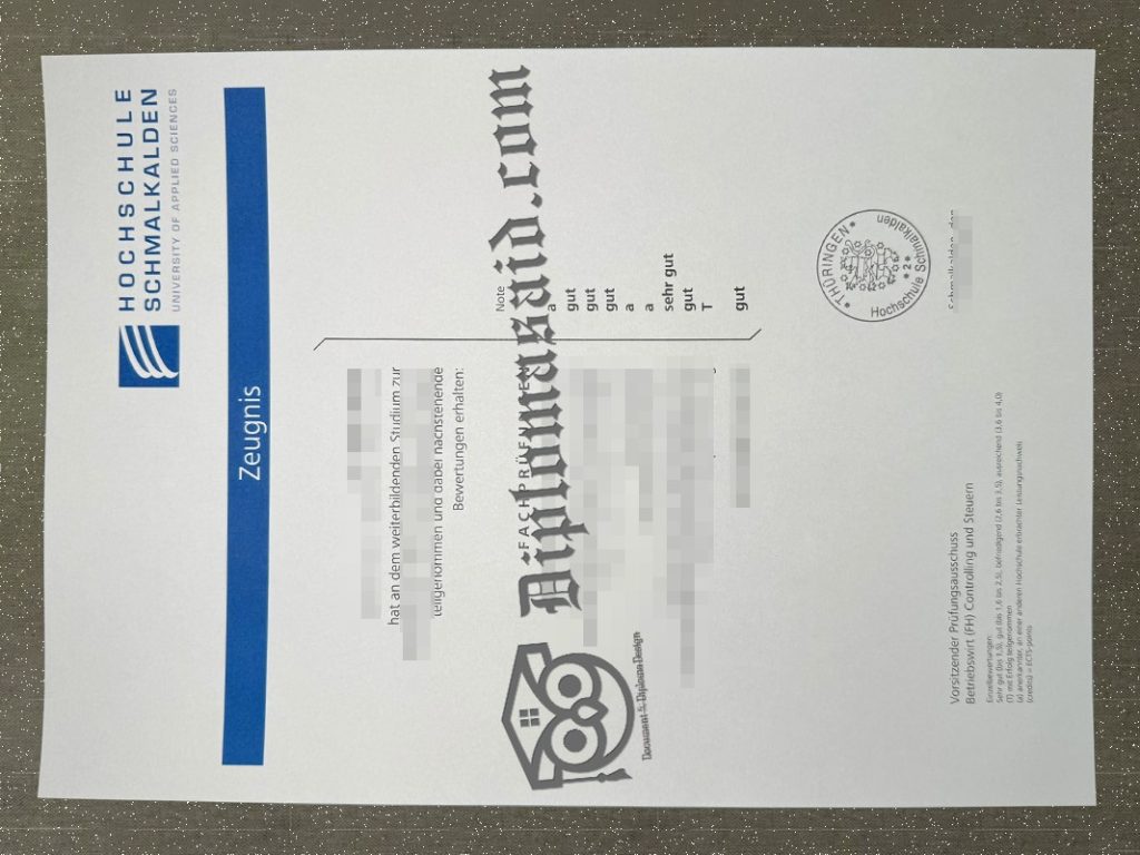 Hochschule Schmalkalden Zeugnis, Hochschule Schmalkalden Degree