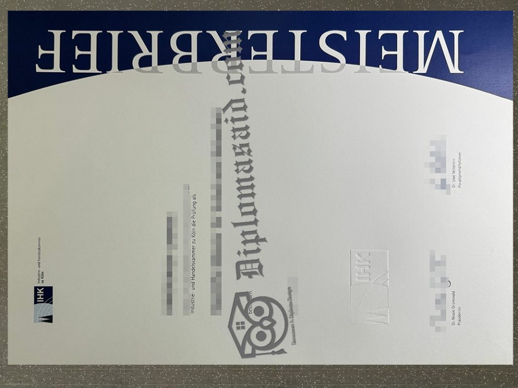 IHK Köln Urkunde, IHK Köln Degree