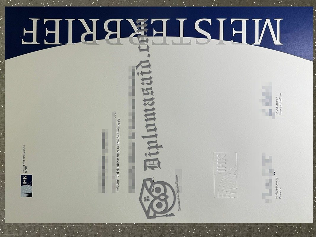 IHK Köln Urkunde, IHK Köln Degree