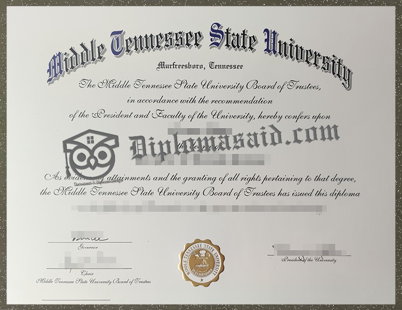 Middle Tennessee State University Diploma, Middle Tennessee State University Degree Middle Tennessee State University Diploma, Middle Tennessee State University Degree