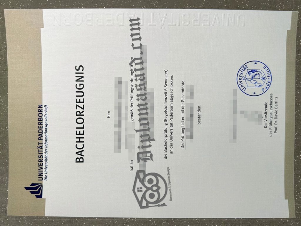 Paderborn University Urkunde, Paderborn University Degree