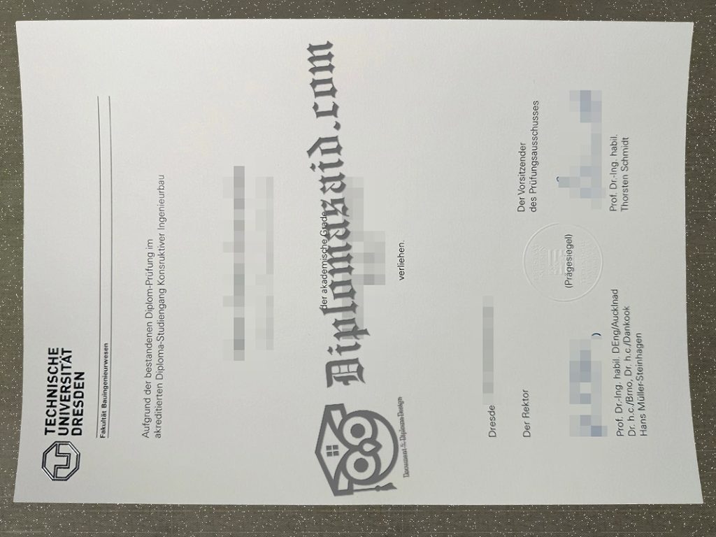 Technische Universität Dresden Urkunde, Technische Universität Dresden Degree