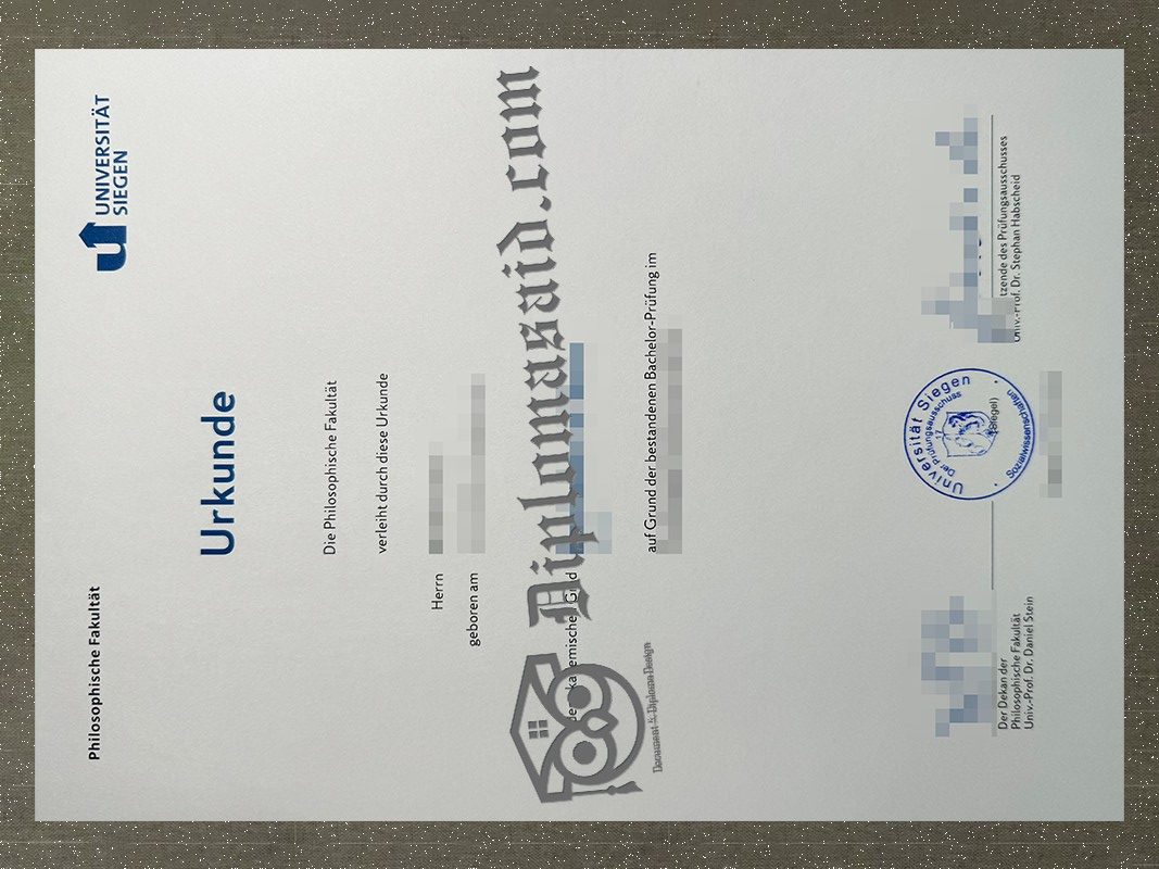 Universität Siegen Urkunde, Universität Siegen Degree