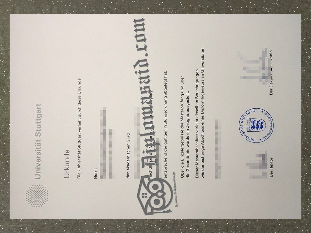 Universität Stuttgart Urkunde, Universität Stuttgart Degree