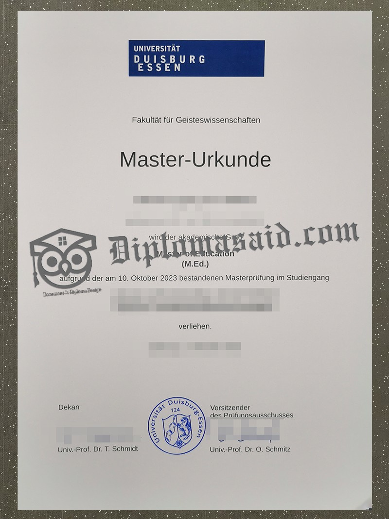 University of Duisburg-Essen Urkunde, University of Duisburg-Essen Degree University of Duisburg-Essen Urkunde, University of Duisburg-Essen Degree