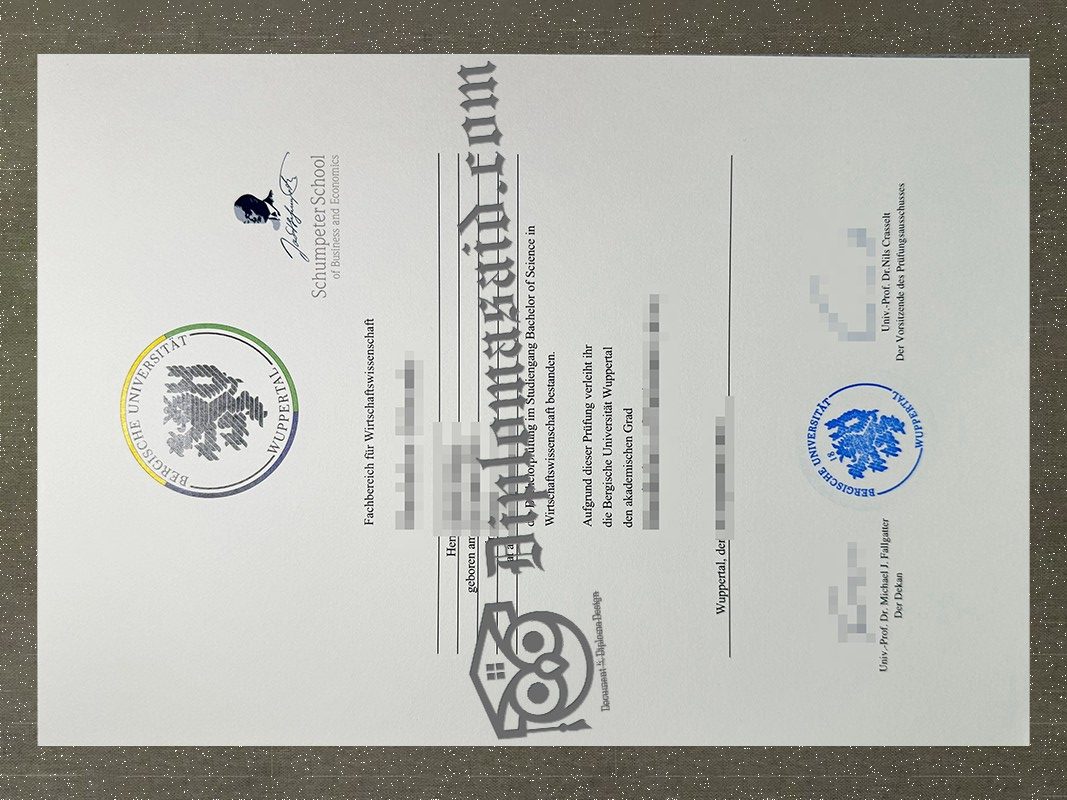 University of Wuppertal Urkunde, University of Wuppertal Degree
