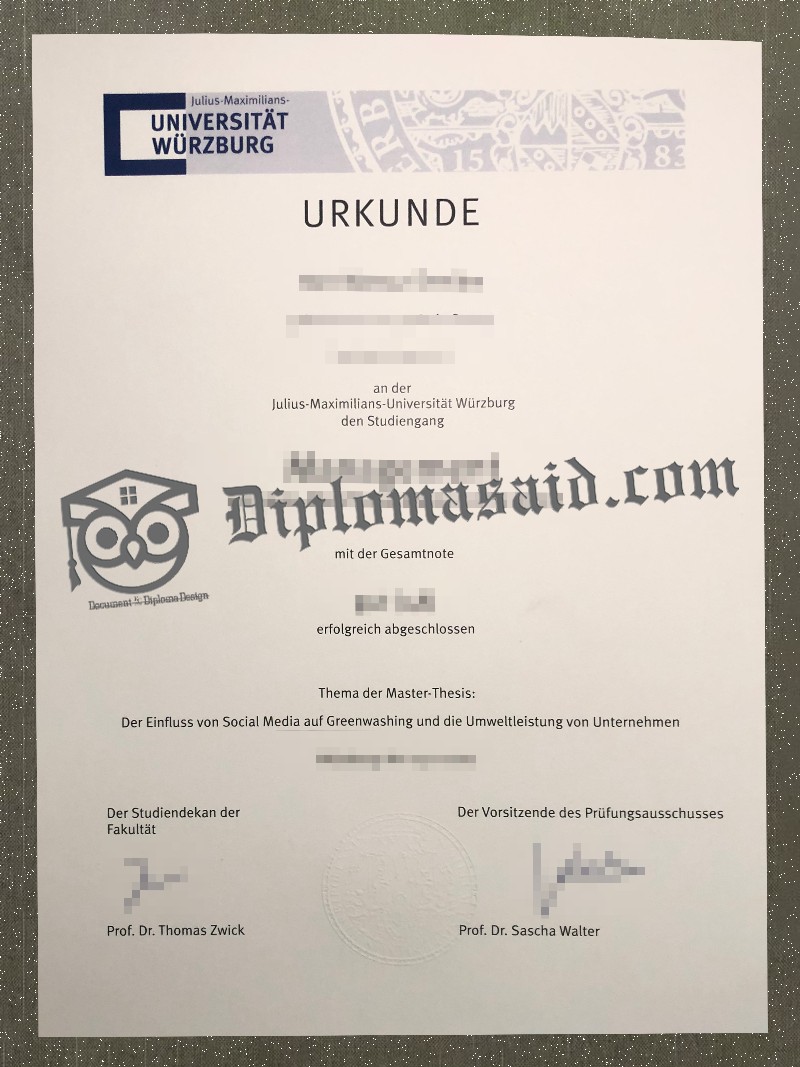 University of Wurzburg Urkunde, University of Wurzburg Degree University of Wurzburg Urkunde, University of Wurzburg Degree