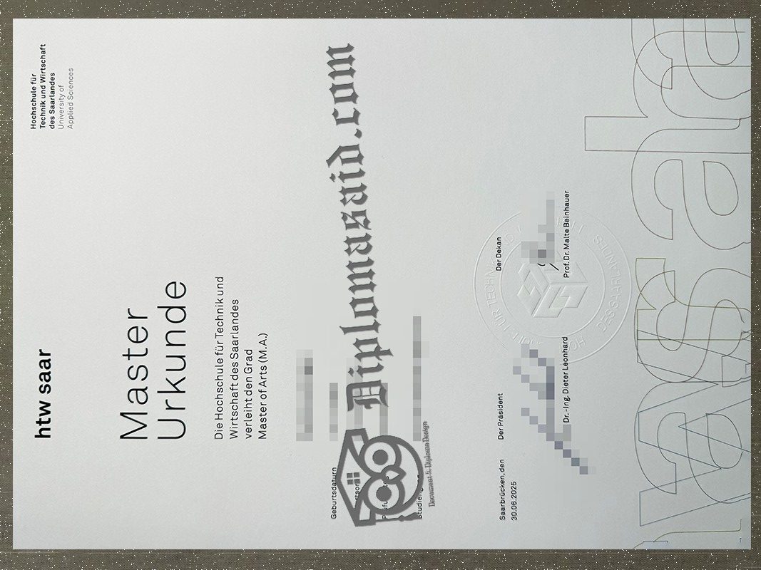 htw saar Urkunde, htw saar Degree